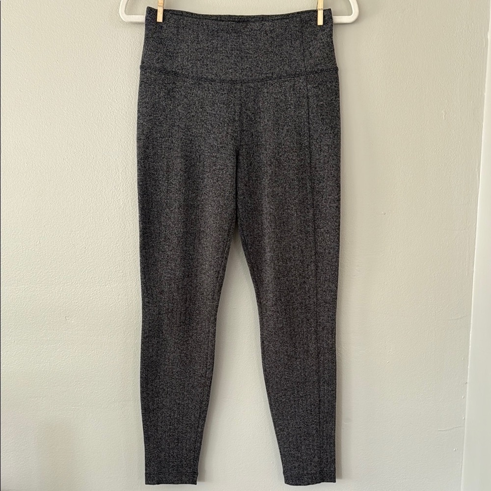 Athleta Delancey Herringbone Tight - Black / Abalone Gray - Picture 2 of 8